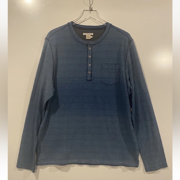 Carbon2Cobalt Blue Watermark‎ Henley Ribbed Long Sleeve Shirt Mens Large (838) - Picture 1 of 5